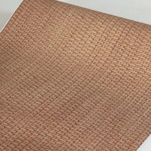yifely light brown weave wood grain furniture paper self-adhesive shelf liner door sticker 17.7 inch by 9.8 feet
