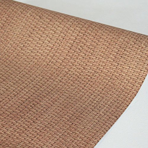 Yifely Light Brown Weave Wood Grain Furniture Paper Self-Adhesive Shelf Liner Door Sticker 17.7 Inch by 9.8 Feet