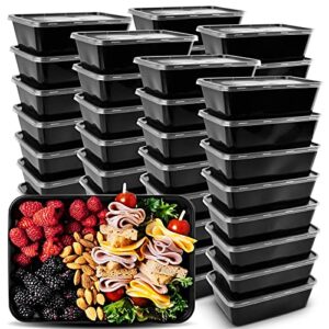 meal food prep container,50 pack / 26 oz food storage containers with lids,disposable airtight bento box reusable plastic lunch box kitchen food take-out healthy box microwave,dishwasher,freezer safe