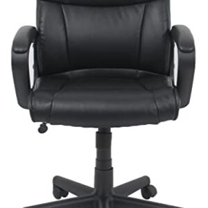 Amazon Basics Padded Office Desk Chair with Armrests, Adjustable Height/Tilt, 360-Degree Swivel, 275Lb Capacity - Black