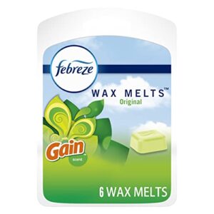 febreze odor-fighting wax melts air freshener with gain original scent, 6 count