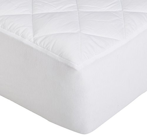 Amazon Basics Hypoallergenic Quilted Mattress Topper Pad Cover - 18 Inch Deep, Queen