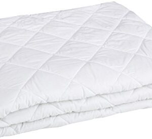 Amazon Basics Hypoallergenic Quilted Mattress Topper Pad Cover - 18 Inch Deep, Queen