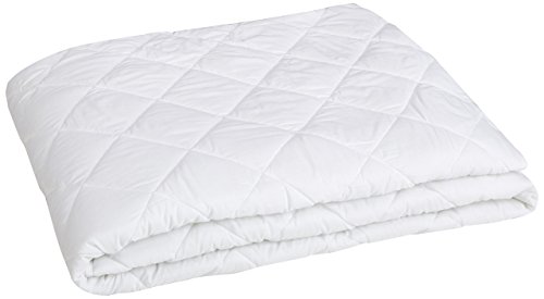 Amazon Basics Hypoallergenic Quilted Mattress Topper Pad Cover - 18 Inch Deep, Queen