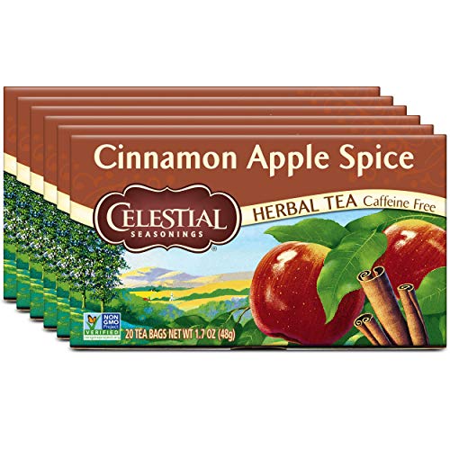 Celestial Seasonings Herbal Tea, Cinnamon Apple Spice, Caffeine Free, 20 Tea Bags (Pack of 6)