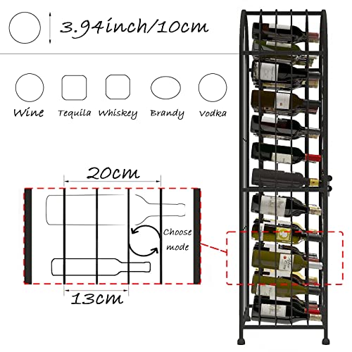 OOir onOO Wine Rack Freestanding Floor Wrought Iron Wine Rack Jail 45 Bottles Wine Holder 53 Inch Large Hand Made European Style Wine Rack - Bronze