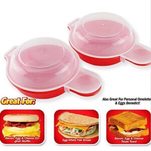 LI&HI Easy Eggwich Microwave Egg Cooker, Red and clear