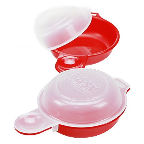 LI&HI Easy Eggwich Microwave Egg Cooker, Red and clear