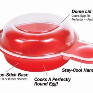 LI&HI Easy Eggwich Microwave Egg Cooker, Red and clear