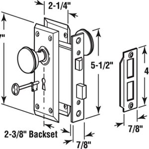 Prime-Line E 2495 Mortise Keyed Lock Set with Classic Bronze Knob – Perfect for Replacing Broken Antique Lock Sets and More, Fits 1-3/8 in.-1-3/4 in. Interior Doors (Classic Bronze)