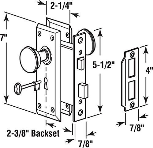 Prime-Line E 2495 Mortise Keyed Lock Set with Classic Bronze Knob – Perfect for Replacing Broken Antique Lock Sets and More, Fits 1-3/8 in.-1-3/4 in. Interior Doors (Classic Bronze)