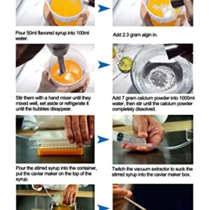 DUEBEL Spherical Caviar Dispenser, Caviar Maker Box, Molecular Gastronomy Kit | 96 Holes Roe Sauce Dispenser with Infuser & Strainer Spoon