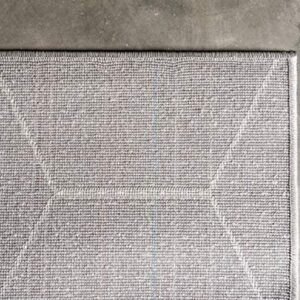 Unique Loom Trellis Frieze Collection Area Rug - Geometric (4' 1" x 6' 1", Light Gray/ Ivory)