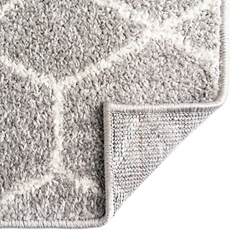 Unique Loom Trellis Frieze Collection Area Rug - Geometric (4' 1" x 6' 1", Light Gray/ Ivory)