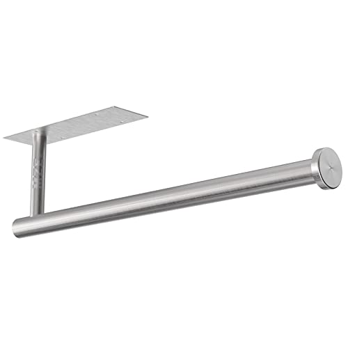 Paper Towel Holder Under Cabinet, Sliver Drilling or Self Adhesive Paper Towel Holder, Paper Towel Roll Rack, SUS304 Stainless Steel Under Counter Paper Towel Holder for Kitchen, Pantry, Bathroom