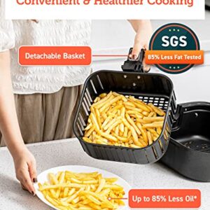 COSORI Pro Gen 2 Air Fryer 5.8QT, Upgraded Version with Stable Performance & Sleek New Look, 13 One Touch Functions, 100 Paper & 1100 Online Recipes, Dishwasher-Safe Detachable Square Basket, Black