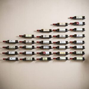 ofilles 6 pcs black wine racks wall mounted, wall wine bottle holder display, metal hanging wine rack organizer for beverages/liquor bottles storage