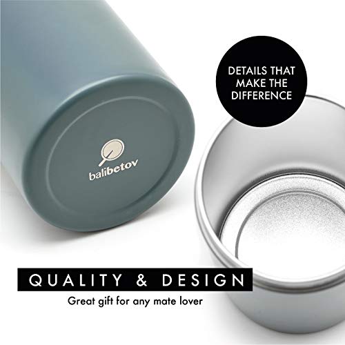 BALIBETOV Yerba Mate Container (Yerbero) with Spout - Long Lasting 304 Stainless Steel Containers with Pouring Lids for Easy Filling Mate Cup - Works for Sugar Dispenser/sugar container (Grey)