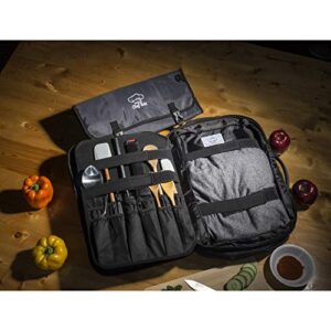 Chef Knife Bag Backpack Set with Knife Roll | Knife Case with 40+ Pockets for Knives and Culinary Tools | Great Knife Bag for Chefs & Culinary Students | Knives & Tools Not Included