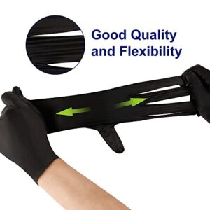 KKD Disposable Nitrile Gloves Black, Latex Free & Powder Free For Cooking , Cleaning ,Work (Large, Black)