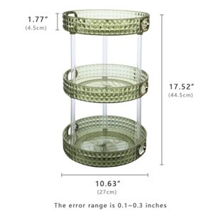 Rotating Makeup Organizer 3 Tier skincare organizers with handle Bathroom Lazy Susan Organizer Perfume Organizer Spinning Cosmetics Organizer for Vanity，Cabinets, Pantry, Fridge, Countertops，Kitchen