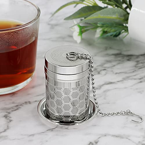 Tea Infusers for Loose Tea, (2 Pack) 18/8 Stainless Steel Tea Strainer Set, Extra Fine Mesh Tea Steeper for Brew Tea, Spices & Seasoning