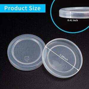 20 Pcs Yogurt Jar Lids Set 2.68Inch Clear Plastic Lids Yogurt Jars Food Storage Replacement Lids Covers for Milk Coffee Cookie Supplies