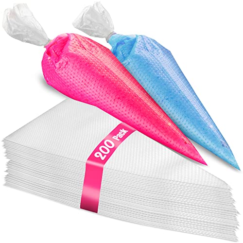 200 Pieces Anti Burst Piping Bags - 12 Inch | Pastry Bags | Icing Piping Bags | Tipless Piping Bags | Icing Bags | Frosting Bags | Piping Bag