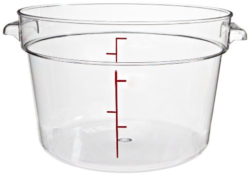 Cambro RFSCW12 12 qt Capacity, 14-7/8" Top Diameter x 8-3/8" Height, Camwear Clear Polycarbonate Round Food Storage Container (Cover Sold Separately)