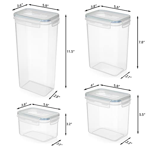 LARGE Airtight Food Storage Containers 30 PC with Lids I Plastic Kitchen & Pantry Organization Containers BPA Free Ideal for Spaghetti, Flour, Rice, Oats, Cereal & Sugar + Marker & Labels