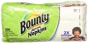 bounty paper napkins, white or printed, 200 count, pack of 2