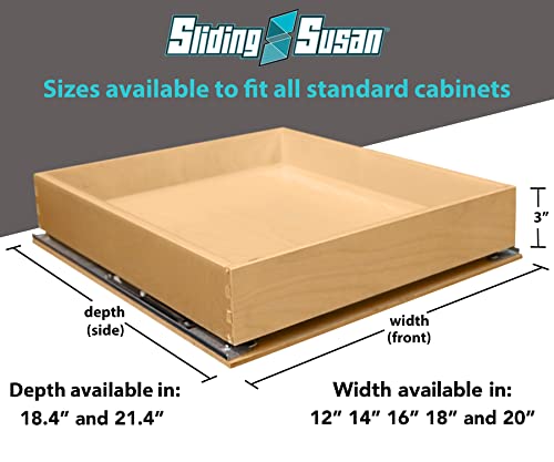 SlidingSusan Pull Out Cabinet Organizer - Fully Assembled Pull Out Drawers For Kitchen Cabinets - Dovetail and Soft Close Cabinet Pull Out Shelves - Fast and Easy D.I.Y. Installation - 12" W x 21" D