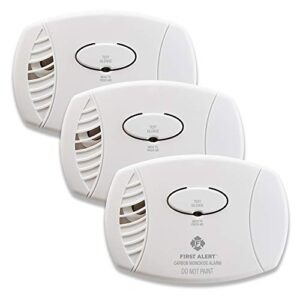 first alert plug-in carbon monoxide detector with battery backup, 3-pack, co605