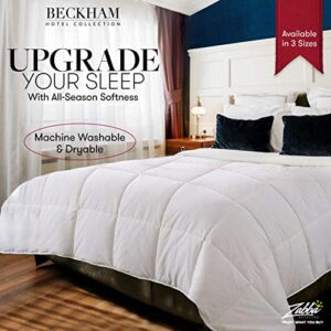 Beckham Hotel Collection Full/Queen Size Comforter - 1600 Series Down Alternative Home Bedding & Duvet Insert - Pure White