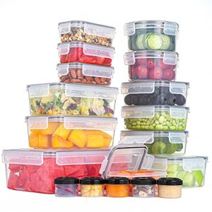 KAGUYA 36 PCS Plastic Food Storage Containers with Lids, 1.4 Oz - 84.5 Oz, 100% BPA Free, Food Grade Materials, Dishwasher, Microwave and Freezer Friendly