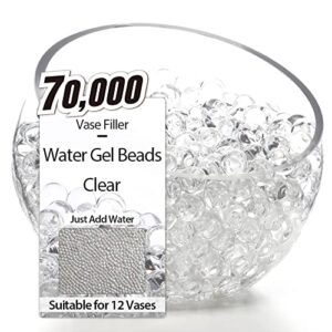 notchis 70,000 clear water gel beads for vases, transparent gel water pearls bead for vase filler, floating pearls, floating candles, wedding centerpiece floral decorations