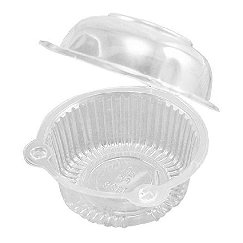 Leoyoubei 100 pieces BPA Free Clear Plastic Single Individual Cupcake Boxes,Muffin Dome Holders Cases Boxes Cups Pods,Clamshell Container Cupcake Holders,Great for Parties or Cake/Muffin Sales