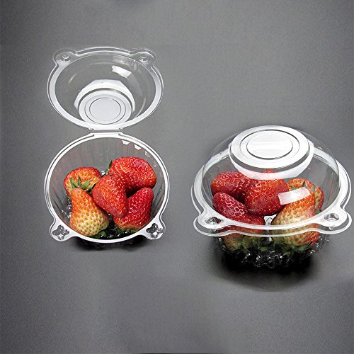 Leoyoubei 100 pieces BPA Free Clear Plastic Single Individual Cupcake Boxes,Muffin Dome Holders Cases Boxes Cups Pods,Clamshell Container Cupcake Holders,Great for Parties or Cake/Muffin Sales