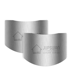 Jupswan Finger Guards for Cutting Kitchen Tool Stainless Steel Finger Guard Finger Protector Avoid Hurting When Slicing and Dicing 2 Pack