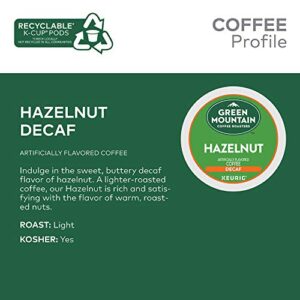 Green Mountain Coffee Roasters Hazelnut, Single Serve Coffee K-Cup Pod, Decaf, 12 Count (Pack of 6) (Packaging May Vary), 72 Count