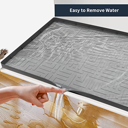 Punvot Under Sink Mat for Kitchen Waterproof, 34" x 22" Kitchen Mat Washable, Non-Slip Silicone Under Sink Liner Drip Tray for Kitchen & Bathroom Sink Cabinet Liner - Under Sink Organizers and Storage