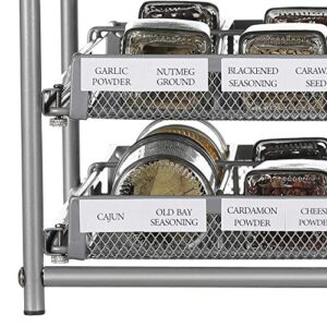 NEX 3 Tier Spice Rack Organizer, Spice Organizer Drawer for Kitchen Cabinet or Countertop, Silver