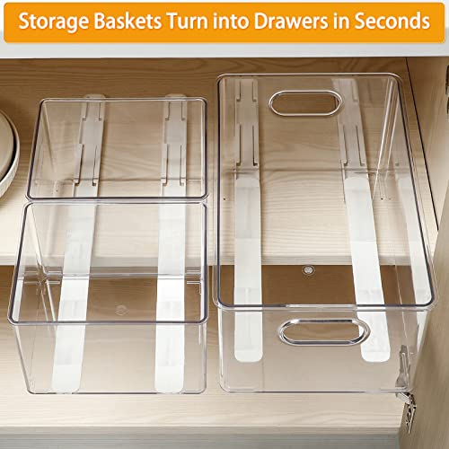 Summark Pull out Rail for Baskets or Bins.Storage and Organization Accessories for Cabinet,Shelves.DIY Drawer Organizers Slides.2 Packs,White (1)
