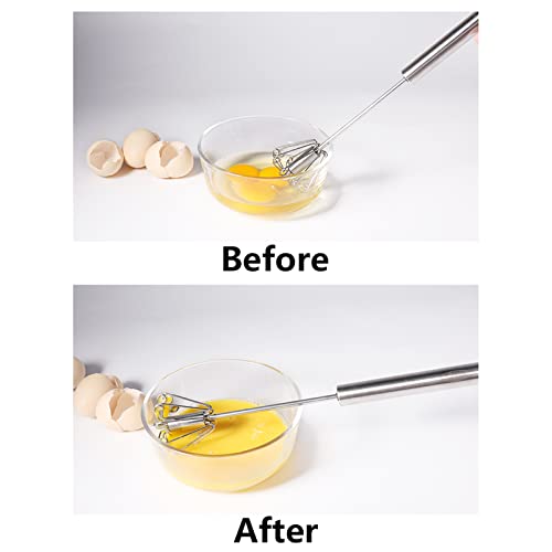 Newness Egg Whisk, Stainless Steel Hand Push Whisk Blender for Home - Versatile Tool for Egg Beater, Milk Frother, Hand Push Mixer Stirrer - Kitchen Utensil for Blending, Whisking, Beating & Stirring