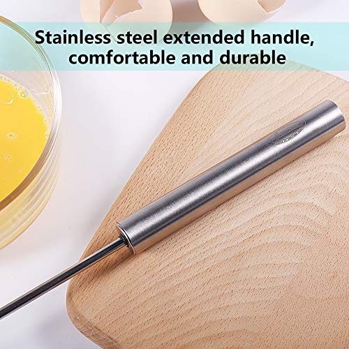 Newness Egg Whisk, Stainless Steel Hand Push Whisk Blender for Home - Versatile Tool for Egg Beater, Milk Frother, Hand Push Mixer Stirrer - Kitchen Utensil for Blending, Whisking, Beating & Stirring