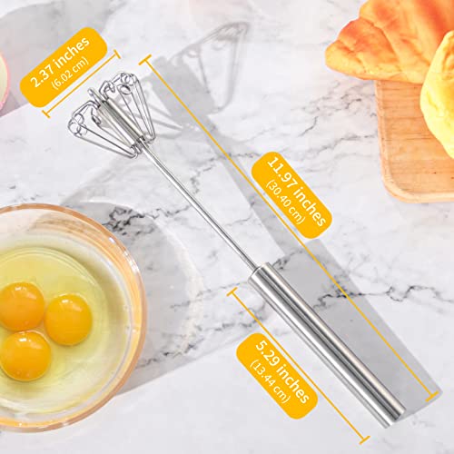 Newness Egg Whisk, Stainless Steel Hand Push Whisk Blender for Home - Versatile Tool for Egg Beater, Milk Frother, Hand Push Mixer Stirrer - Kitchen Utensil for Blending, Whisking, Beating & Stirring