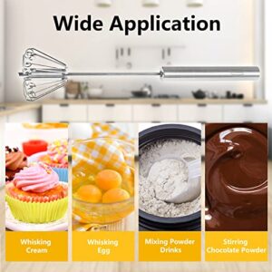 Newness Egg Whisk, Stainless Steel Hand Push Whisk Blender for Home - Versatile Tool for Egg Beater, Milk Frother, Hand Push Mixer Stirrer - Kitchen Utensil for Blending, Whisking, Beating & Stirring