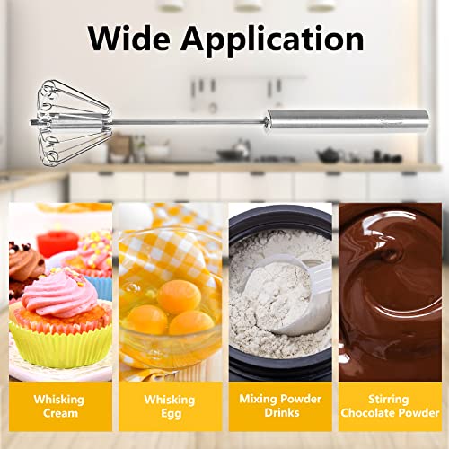 Newness Egg Whisk, Stainless Steel Hand Push Whisk Blender for Home - Versatile Tool for Egg Beater, Milk Frother, Hand Push Mixer Stirrer - Kitchen Utensil for Blending, Whisking, Beating & Stirring