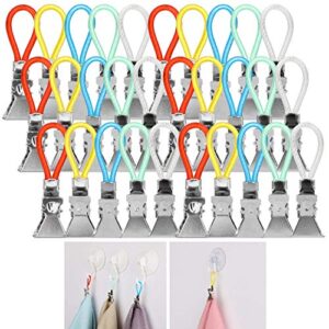 akwox (30-pack) kitchen towels clip, tea towel holder clips,cloth hook clip hangers for home kitchen bathroom cupboards hanging towels