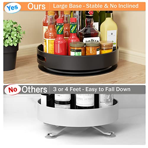 Lazy Susans Organizer 2 Tier Metal Steel Turntable Rotating Spice Racks for Cabinet Pantry Cupboard Table, 10 inch, Black